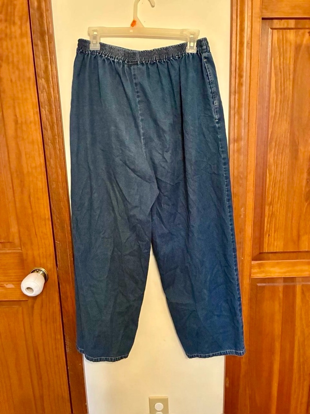 Eskandar Relaxed Elastic-Waist Denim Chinos - Blue - Picture 6 of 6